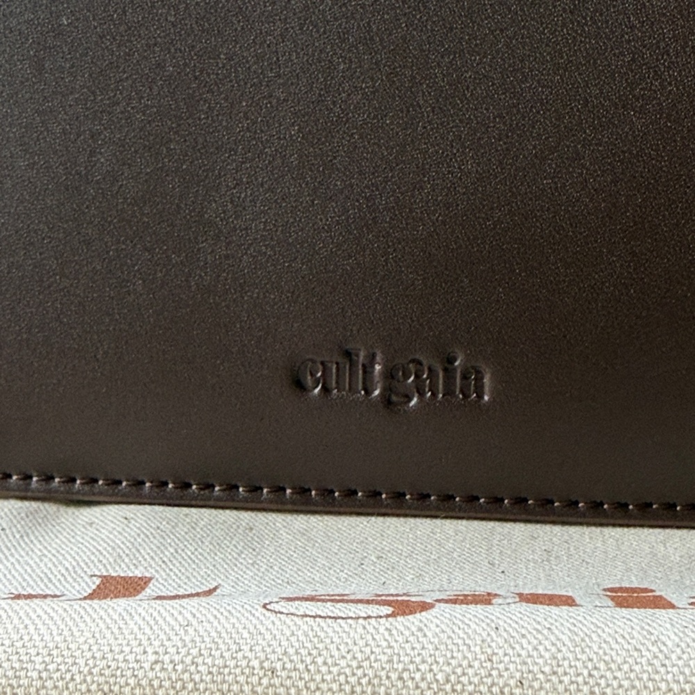 NEW, Cult Gaia Maxine Mini Top Handle Bag Luwak Brown Gold Handle, Ret. $498 - Picture 7 of 9